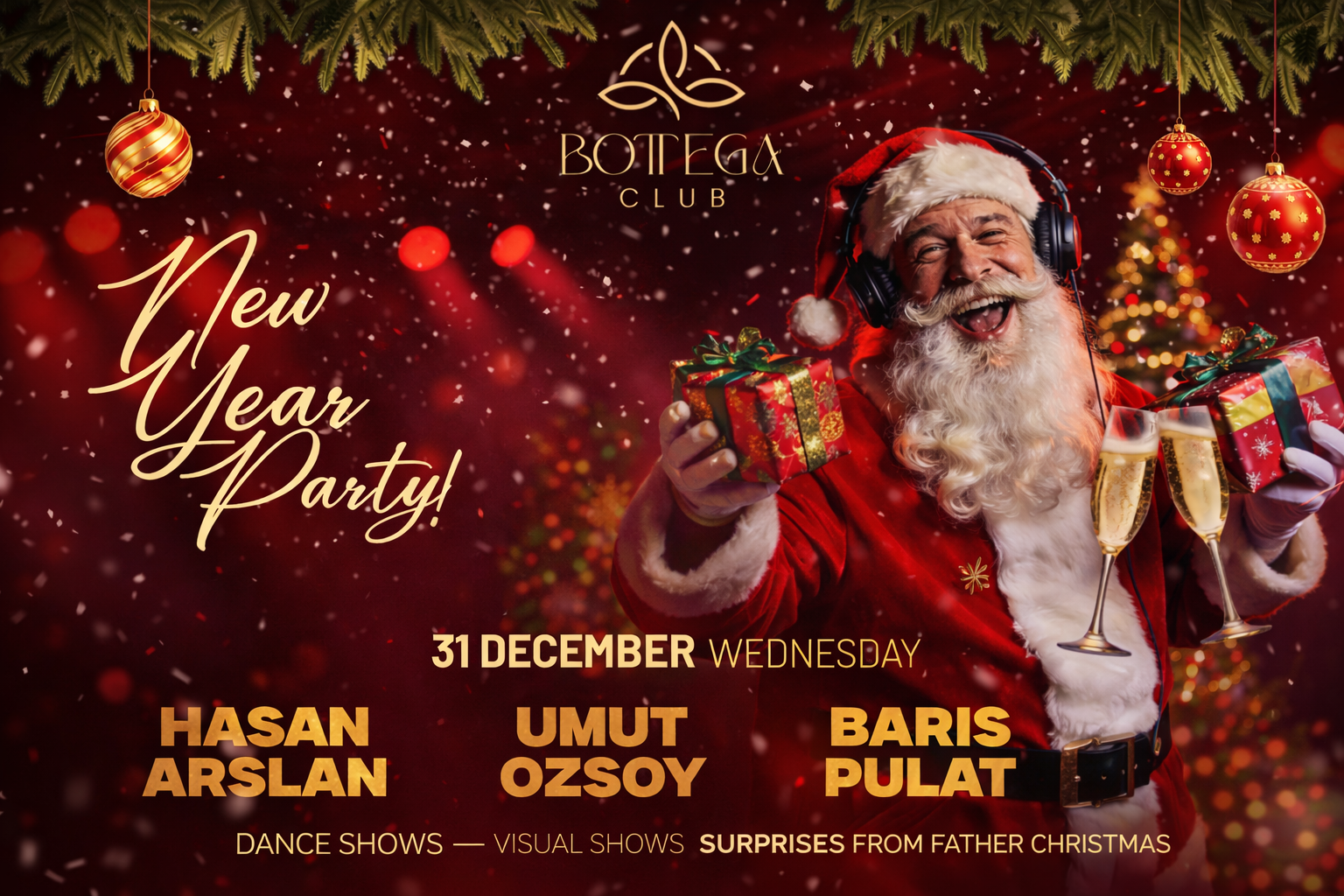 Bottega Club Yılbaşı Programı 2026: Girne’de DJ’li Yeni Yıl Partisi
